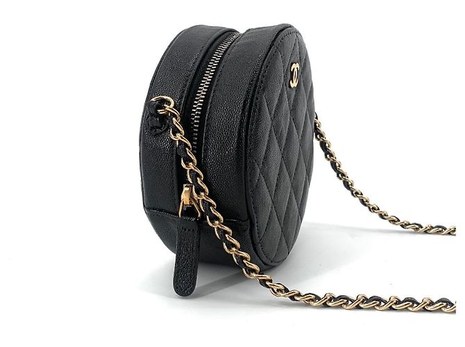 Chanel Borsa Round Tambourine in Caviar - vista 5