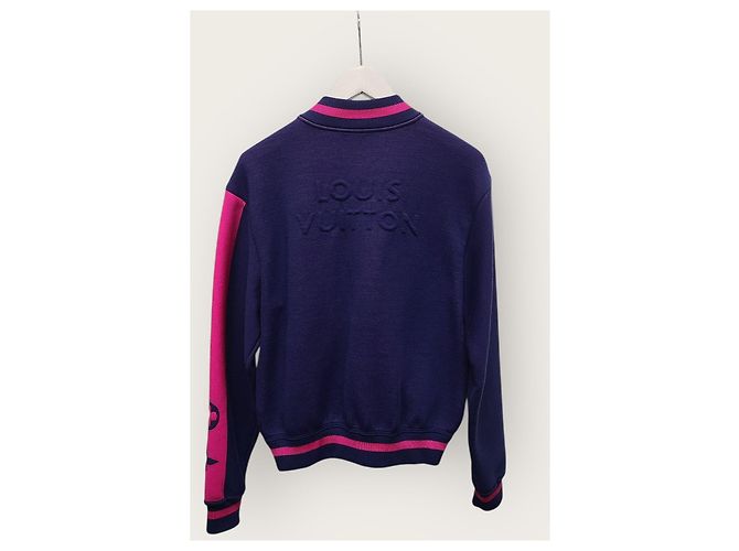 Louis Vuitton Strick-Bomberjacke mit violettem Block-Monogramm - Ansicht 5