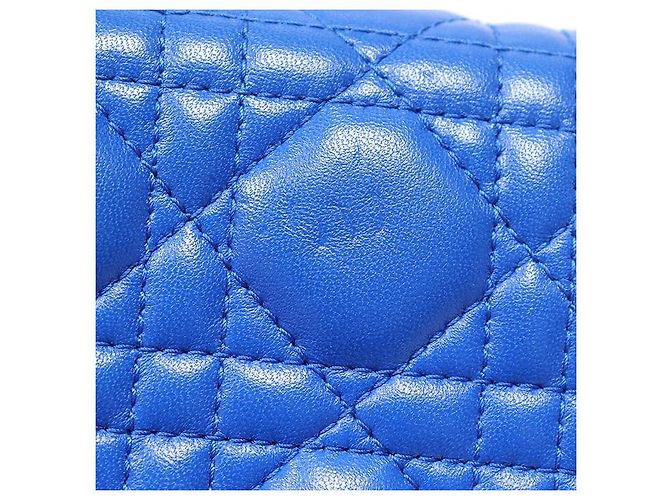 Dior Borsa a tracolla WOC Addict in pelle d'agnello Cannage blu - vista 5