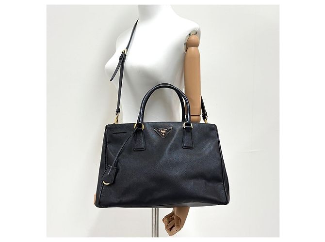 Prada Borsa Tote Saffiano Lux Borsa a Tracolla Nero - vista 3