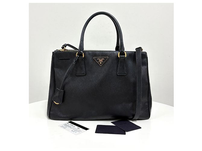 Prada Borsa Tote Saffiano Lux Borsa a Tracolla Nero - vista 6