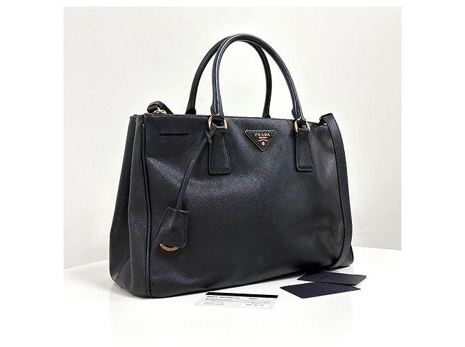 Prada Borsa Tote Saffiano Lux Borsa a Tracolla Nero - vista 7