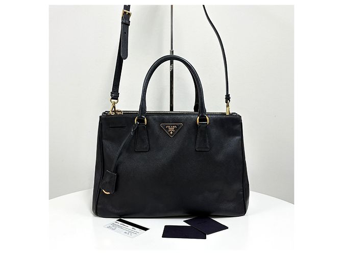 Prada Borsa Tote Saffiano Lux Borsa a Tracolla Nero - vista 8