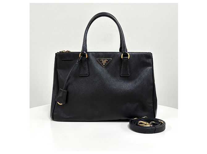 Prada Borsa Tote Saffiano Lux Borsa a Tracolla Nero - vista 9