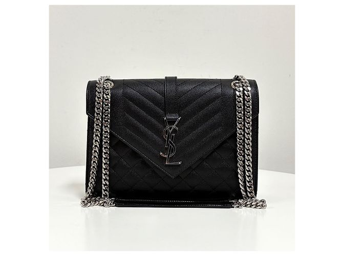 Autre Marque Borsa a Tracolla con Catena a Busta Nera Medium - vista 6