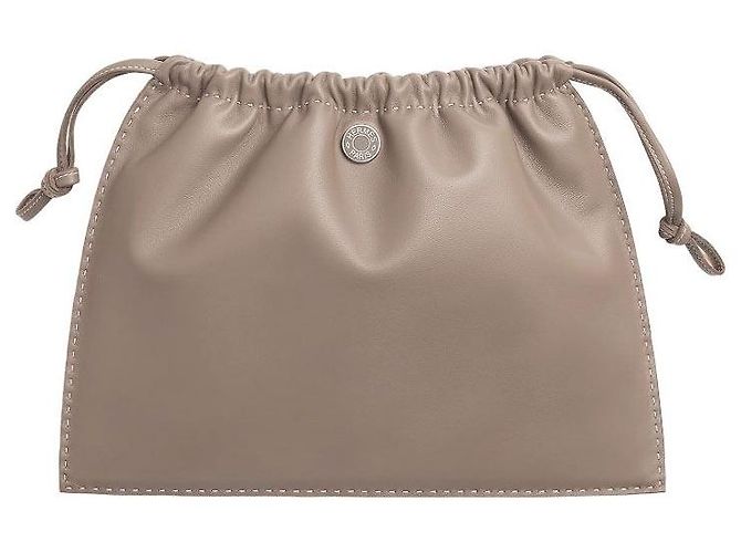 Pochette Hermès Beige in Agnello Milo e Pelle Swift - vista 2