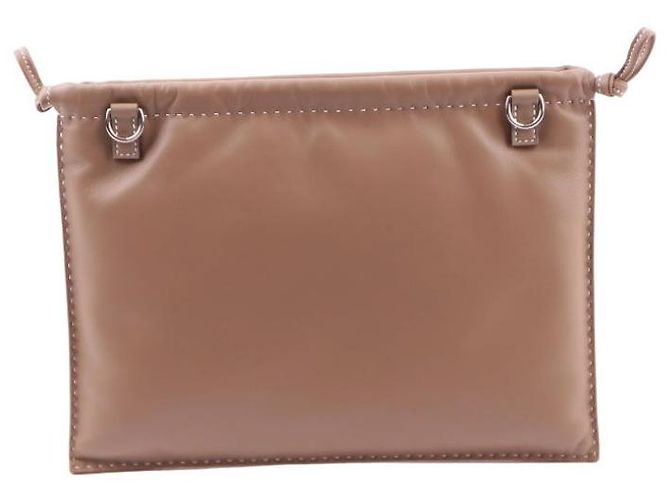 Pochette Hermès Beige in Agnello Milo e Pelle Swift - vista 6