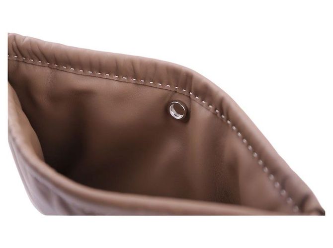 Pochette Hermès Beige in Agnello Milo e Pelle Swift - vista 7