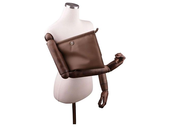 Pochette Hermès Beige in Agnello Milo e Pelle Swift - vista 9