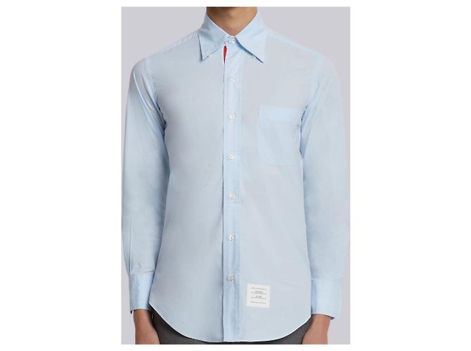 Camicia in popeline azzurro Thom Browne - vista 2