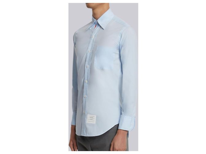 Camicia in popeline azzurro Thom Browne - vista 5
