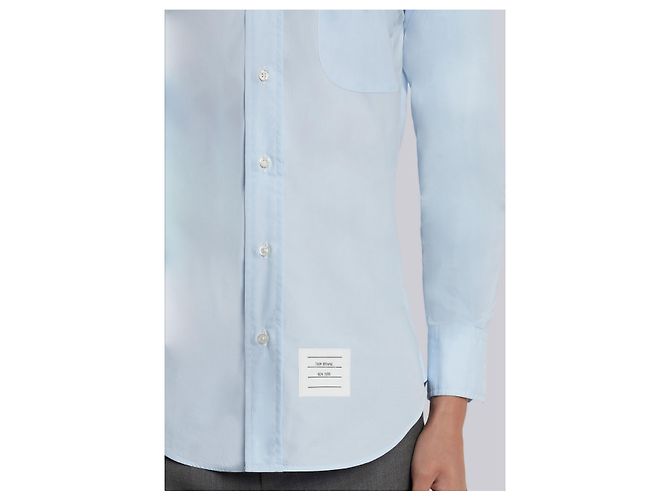 Camicia in popeline azzurro Thom Browne - vista 7