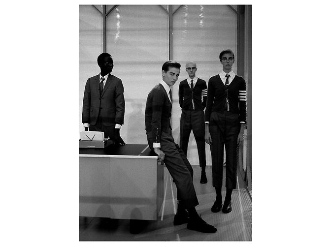 Camicia in popeline azzurro Thom Browne - vista 8