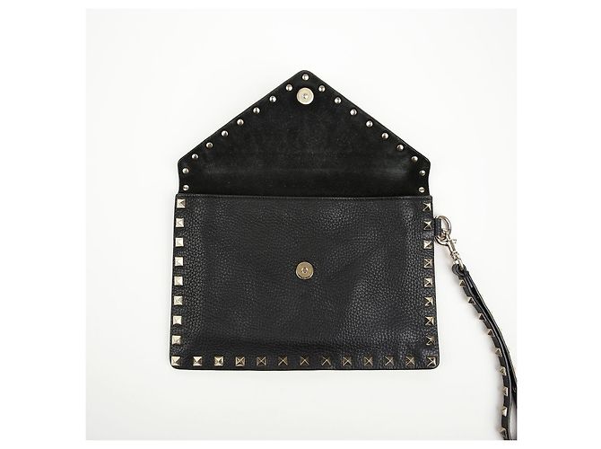 Valentino Clutch Rockstud Envelope Strap Black - vista 7