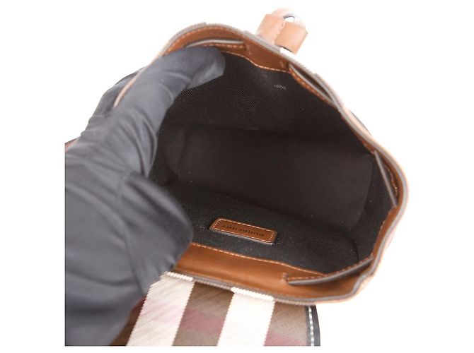 Burberry Check Micro Kordrucksack Dark Birch Brown - Ansicht 10