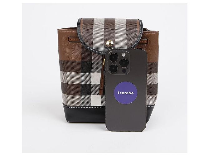 Burberry Check Micro Kordrucksack Dark Birch Brown - Ansicht 7