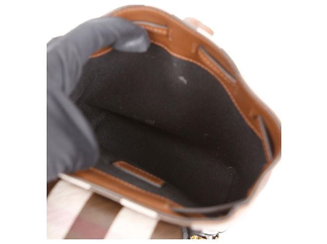 Burberry Check Micro Kordrucksack Dark Birch Brown - Ansicht 9