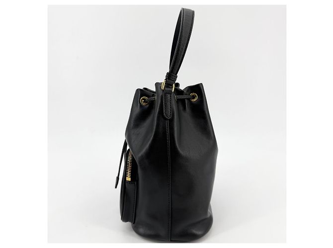 Borsa a secchiello Prada in pelle marrone - vista 6