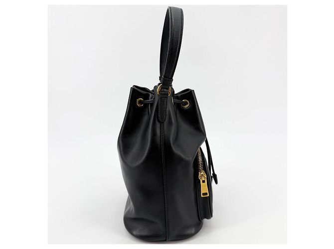 Borsa a secchiello Prada in pelle marrone - vista 7