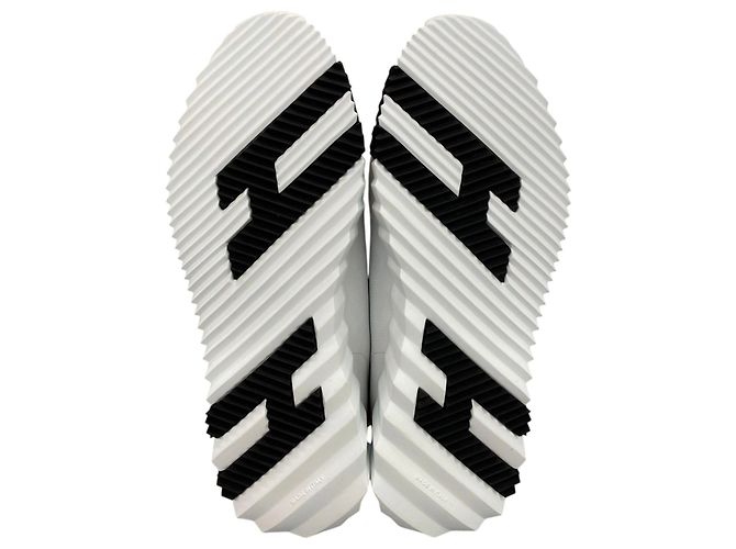 Hermès Bouncing Sneakers Blanc White Leather Black - vista 7