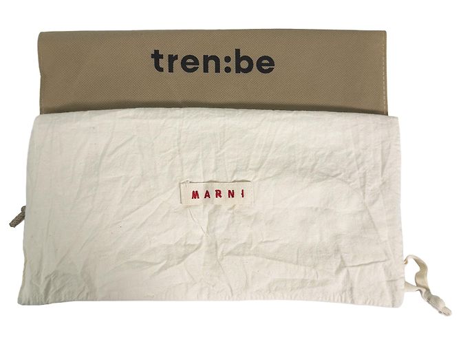Marni Borsa a tracolla Trunk in pelle di vitello Medium Nera - vista 12