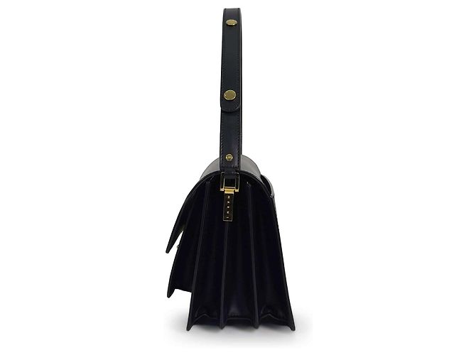 Marni Borsa a tracolla Trunk in pelle di vitello Medium Nera - vista 5