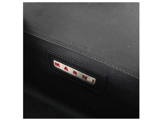 Marni Borsa a tracolla Trunk in pelle di vitello Medium Nera - vista 9
