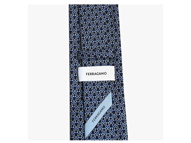 Salvatore Ferragamo Cravatta in seta con stampa Gancini - vista 7