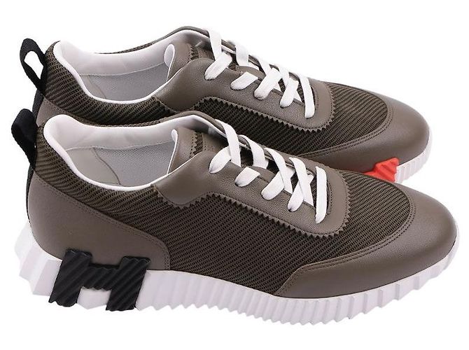 Hermès Bouncing sneaker Khaki Leder Mesh - Ansicht 5