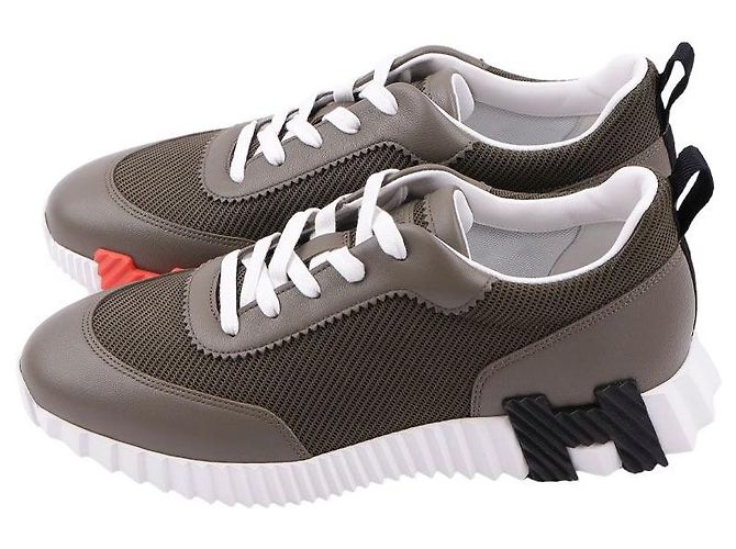 Hermès Bouncing sneaker Khaki Leder Mesh - Ansicht 7