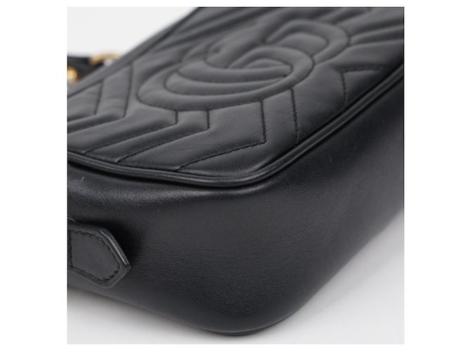 Gucci Mini borsa a tracolla GG Marmont matelassé nera - vista 11