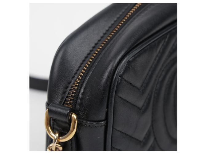 Gucci Mini borsa a tracolla GG Marmont matelassé nera - vista 15