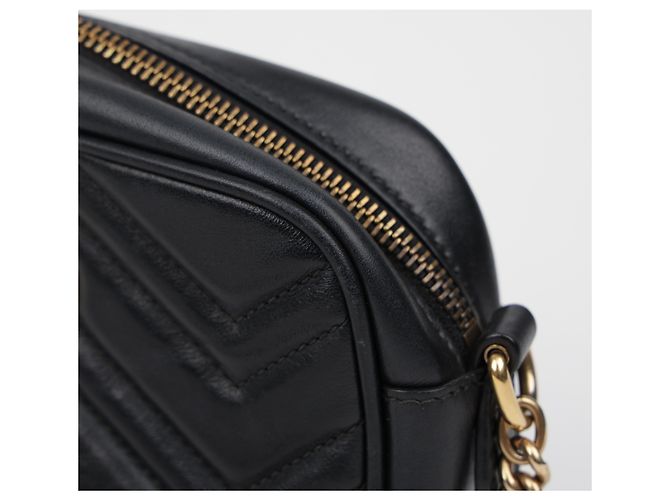 Gucci Mini borsa a tracolla GG Marmont matelassé nera - vista 16