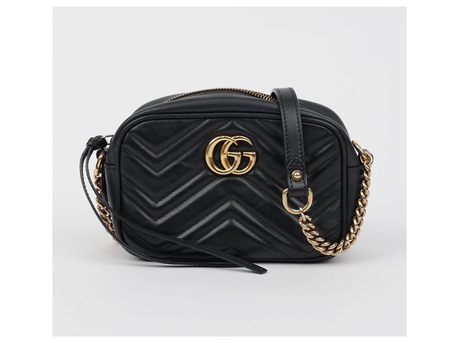 Gucci Mini borsa a tracolla GG Marmont matelassé nera - vista 2