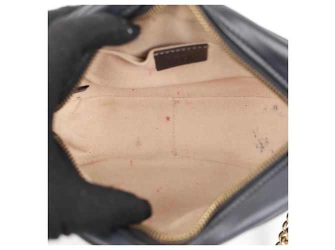 Gucci Mini borsa a tracolla GG Marmont matelassé nera - vista 20