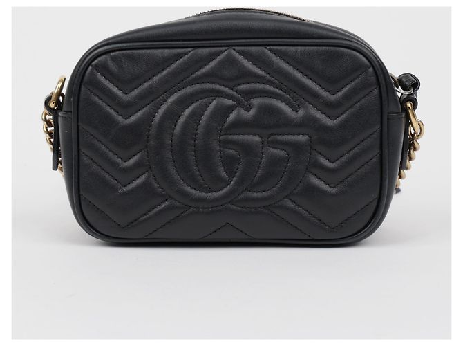 Gucci Mini borsa a tracolla GG Marmont matelassé nera - vista 5