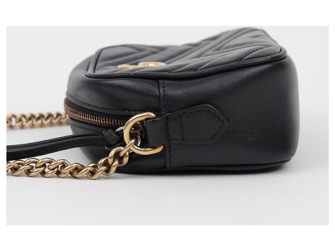 Gucci Mini borsa a tracolla GG Marmont matelassé nera - vista 6