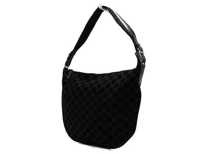 Gucci Borsa a tracolla hobo GG in camoscio nero da donna - vista 2