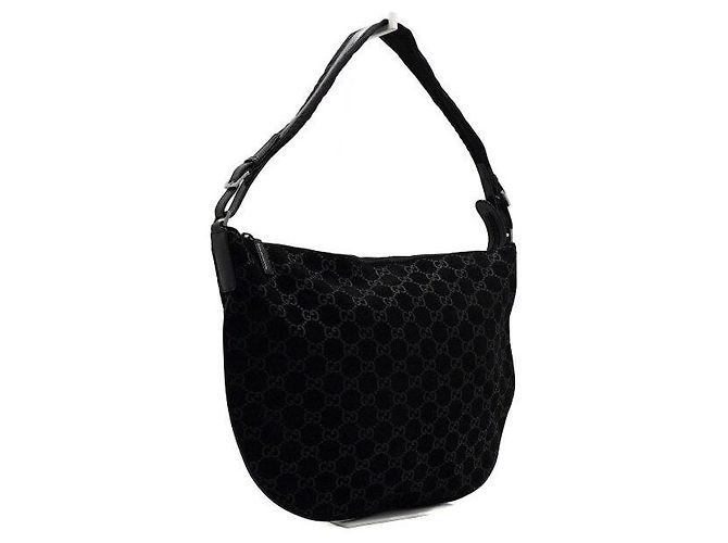 Gucci Borsa a tracolla hobo GG in camoscio nero da donna - vista 3