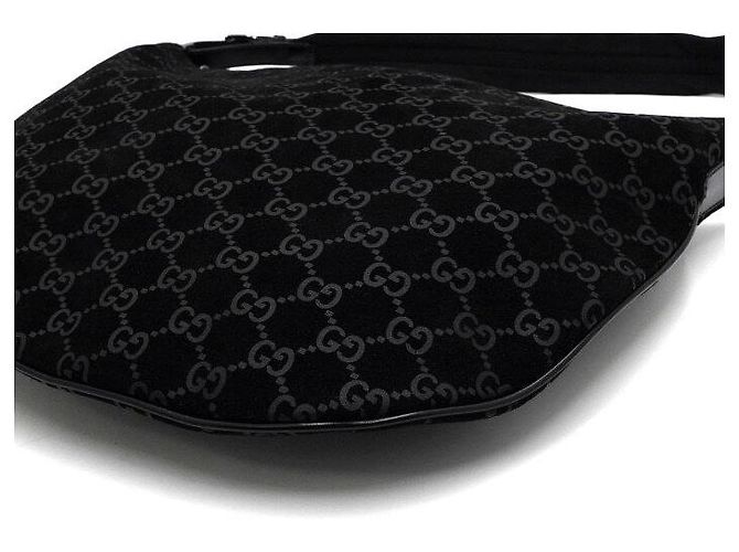 Gucci Borsa a tracolla hobo GG in camoscio nero da donna - vista 7