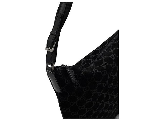 Gucci Borsa a tracolla hobo GG in camoscio nero da donna - vista 8