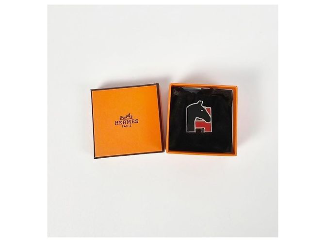 Hermès Cheval Scarf Ring Rouge Noir - vista 11