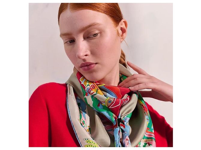 Hermès Cheval Scarf Ring Rouge Noir - vista 3