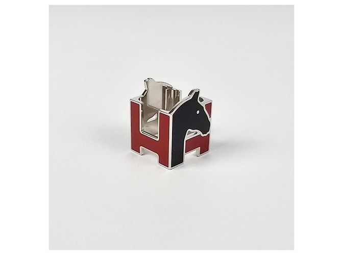 Hermès Cheval Scarf Ring Rouge Noir - vista 5