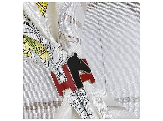 Hermès Cheval Scarf Ring Rouge Noir - vista 8