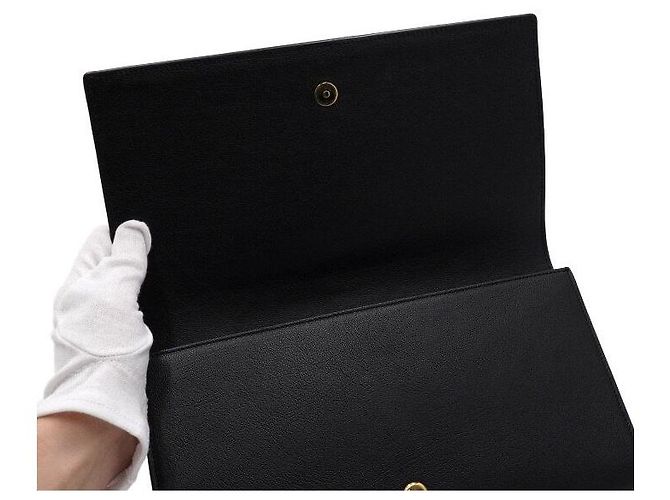 Autre Marque Monogram Black Clutch mit Klappe - Ansicht 5