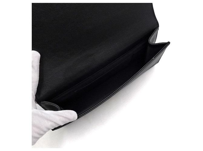 Autre Marque Monogram Black Clutch mit Klappe - Ansicht 6