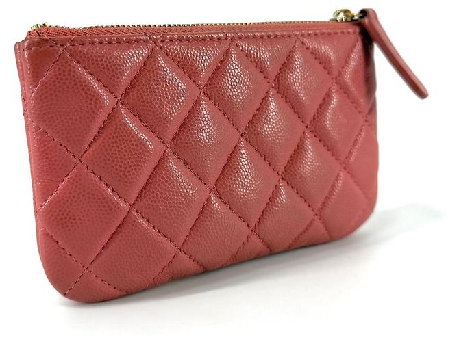 Chanel Mini Pochette Caviar Rosa in Pelle - vista 4