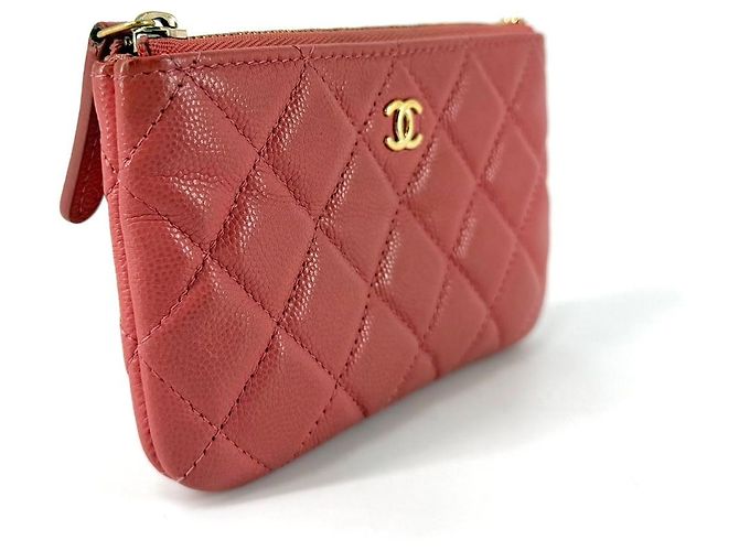 Chanel Mini Pochette Caviar Rosa in Pelle - vista 6