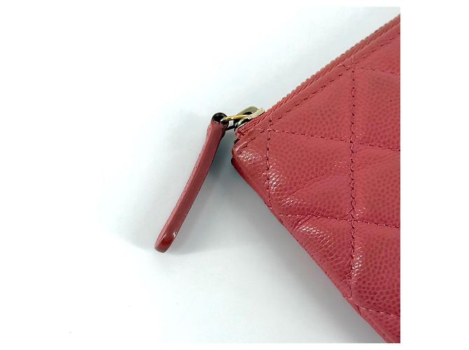 Chanel Mini Pochette Caviar Rosa in Pelle - vista 7